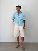 CAMICIA RIGATA MEZZA MANICA OVER