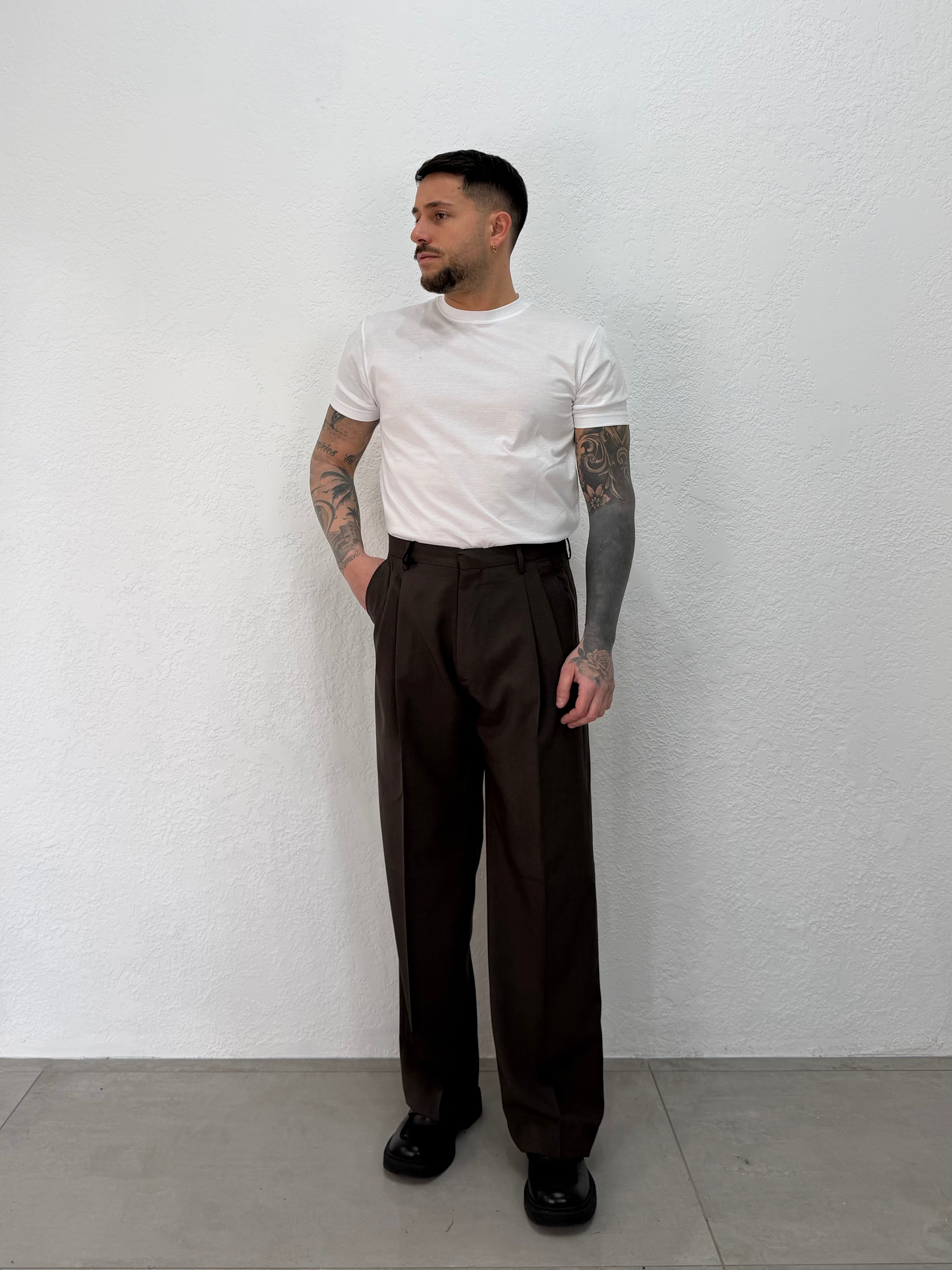 T-SHIRT IN COTONE ELASTICO DOPPIO RITORTO