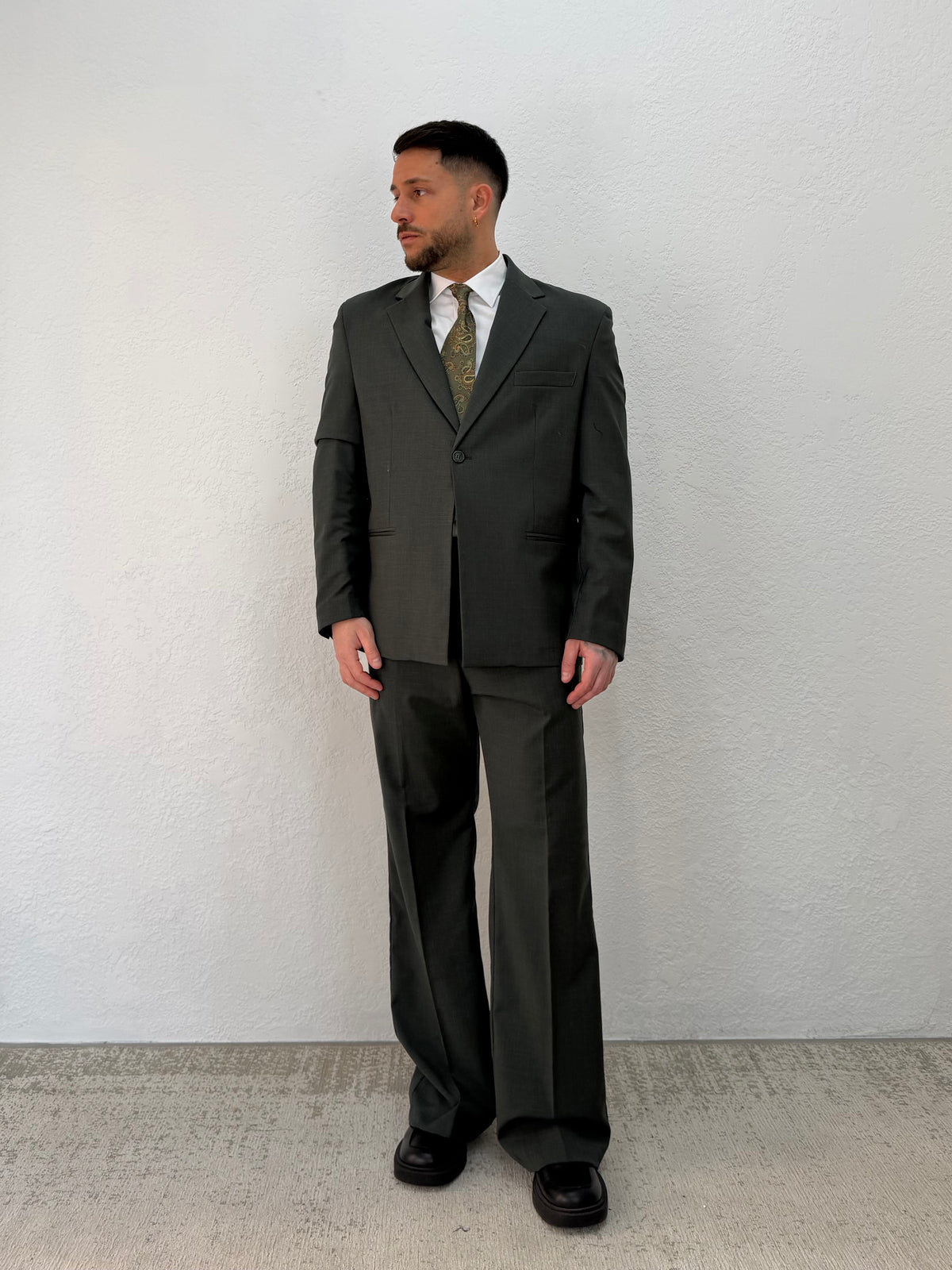 BLAZER DENZEL RELAXED MONOPETTO VERDE SCURO