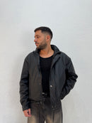 JACKET EFFETTO PELLE CON COULISSE REGOLABILE