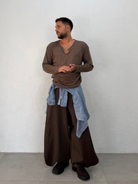 MAGLIA SCOLLO V  IN MISTO LANA