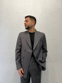 Giacca Doppiopetto Tramata Grigio