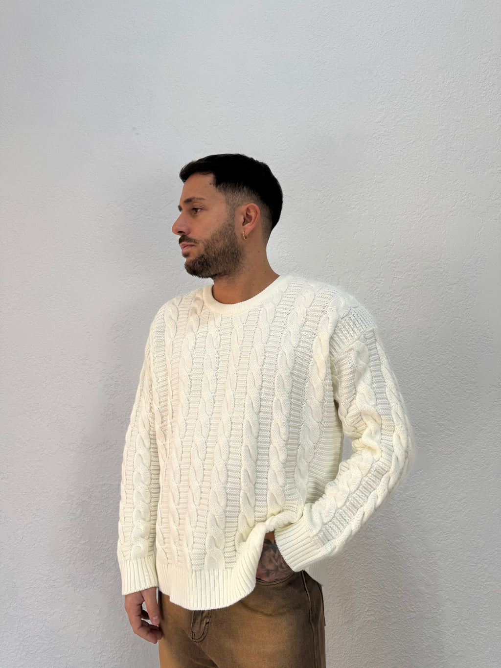 MAGLIONE TRECCIA CROPP