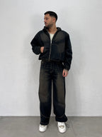 JACKET IN JEANS LESS IMBOTTITO CON CAPPUCCIO