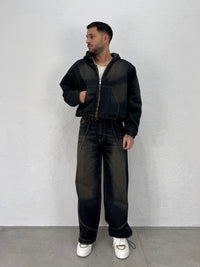 JACKET IN JEANS LESS IMBOTTITO CON CAPPUCCIO