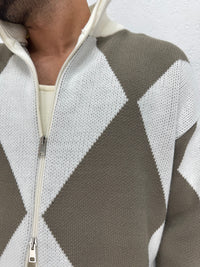 CARDIGAN FULL ZIP ROMBO