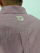 CAMICIA OVER STONDARA CON RICAMO VD RIGATA