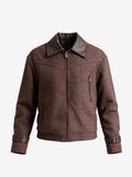 JACKET IN PANNO CON DETTAGLI IN PELLE