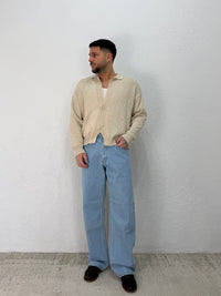 CARDIGAN IN FILO CON COLLETTO