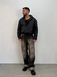 JACKET EFFETTO PELLE CON COULISSE REGOLABILE