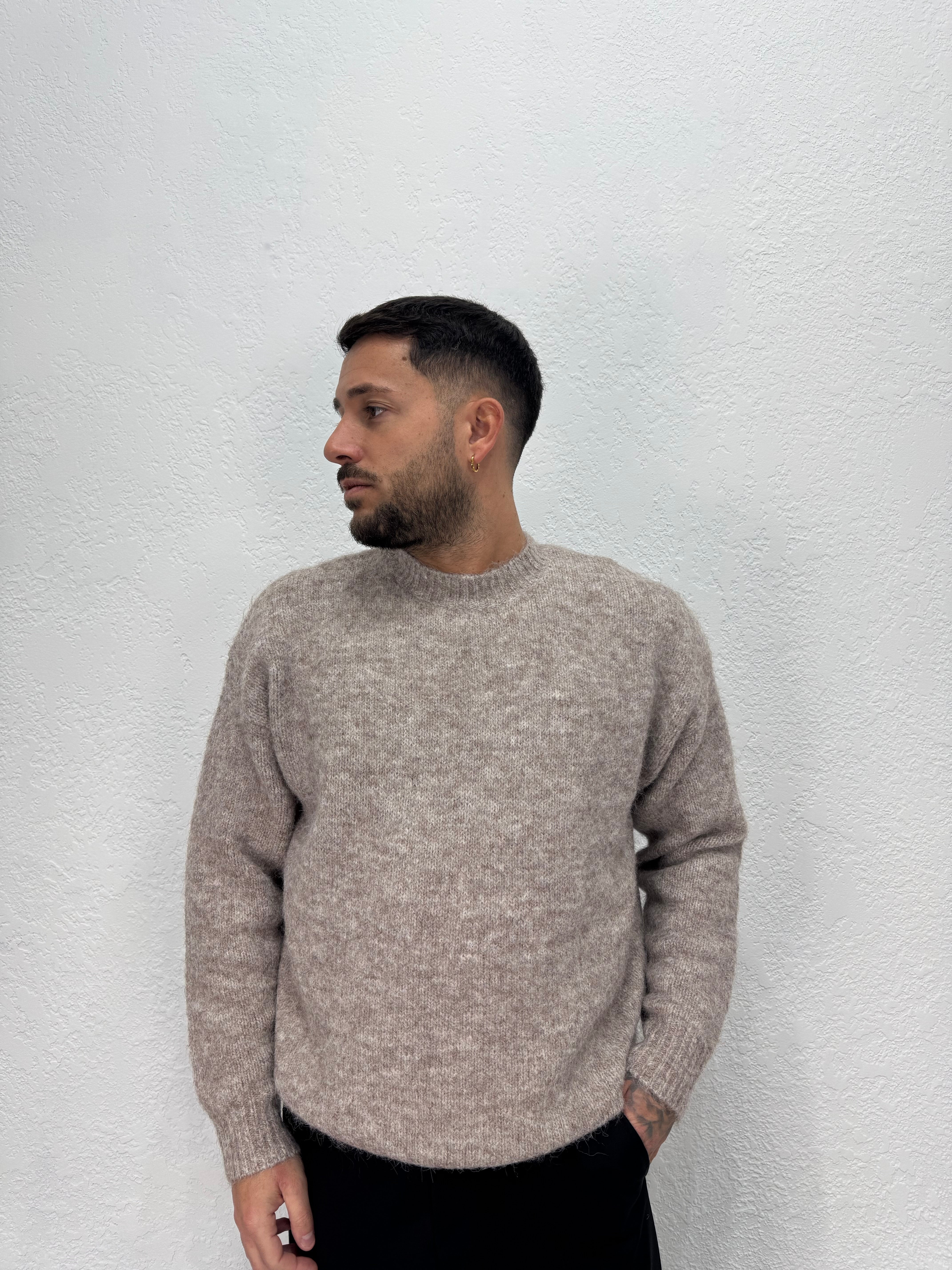 MAGLIONE GIROCOLLO SPAZZOLATO