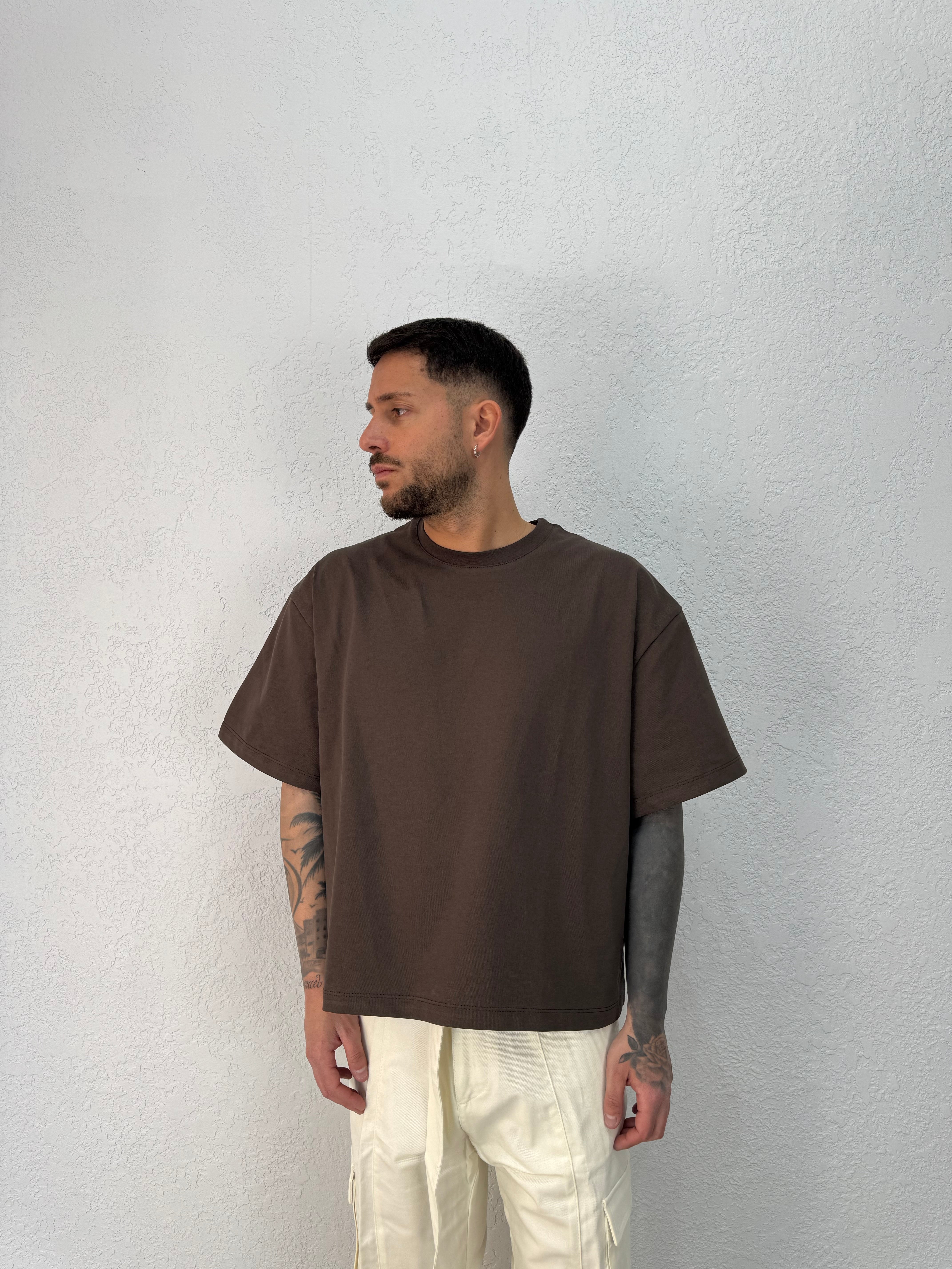 T-Shirt Boxy Quarzo Cotone Doppiato Premium