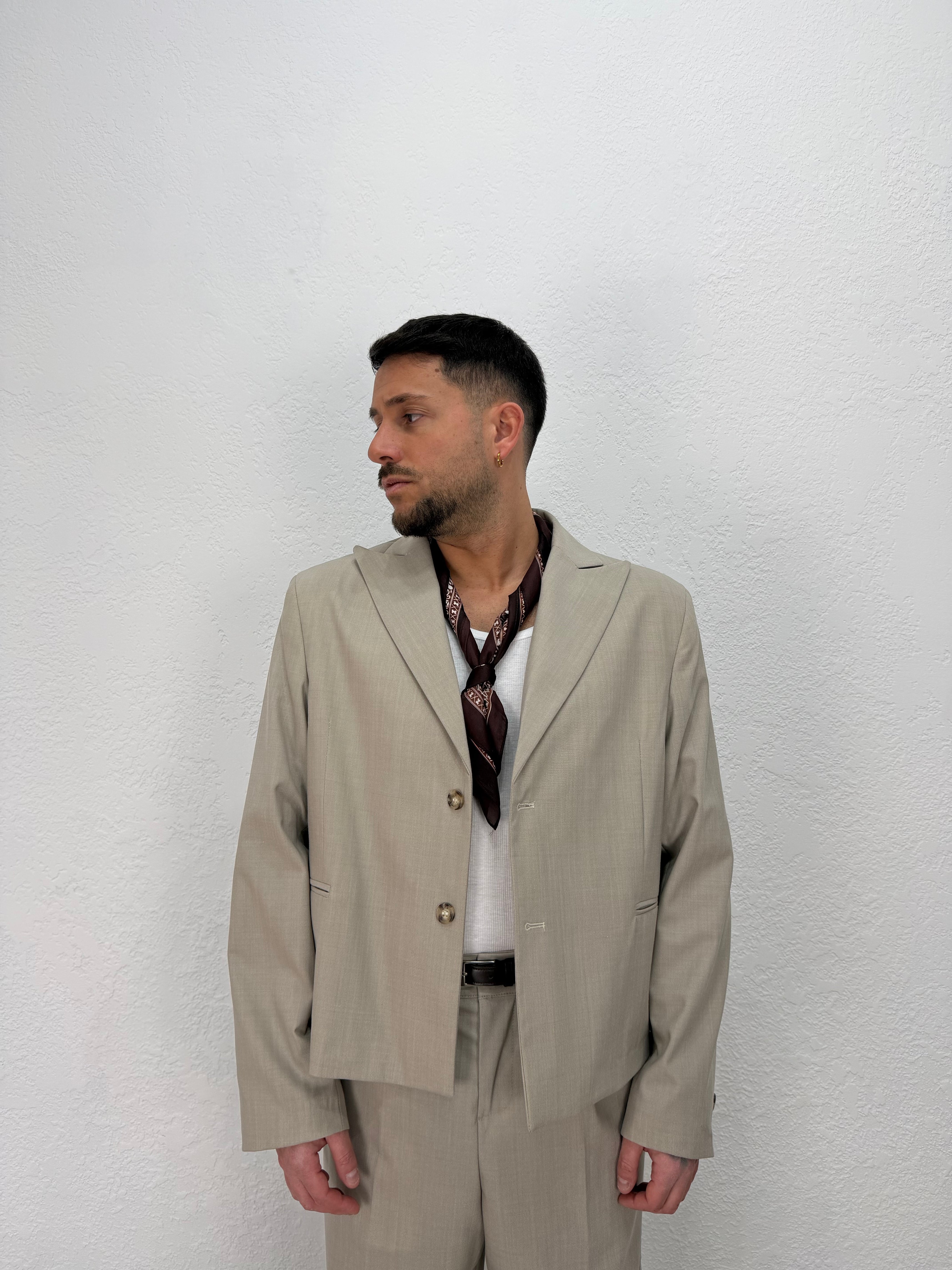 GIACCA DENZEL CROPPED BEIGE