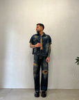 Jeans Baggy con Strappi Sabbiato