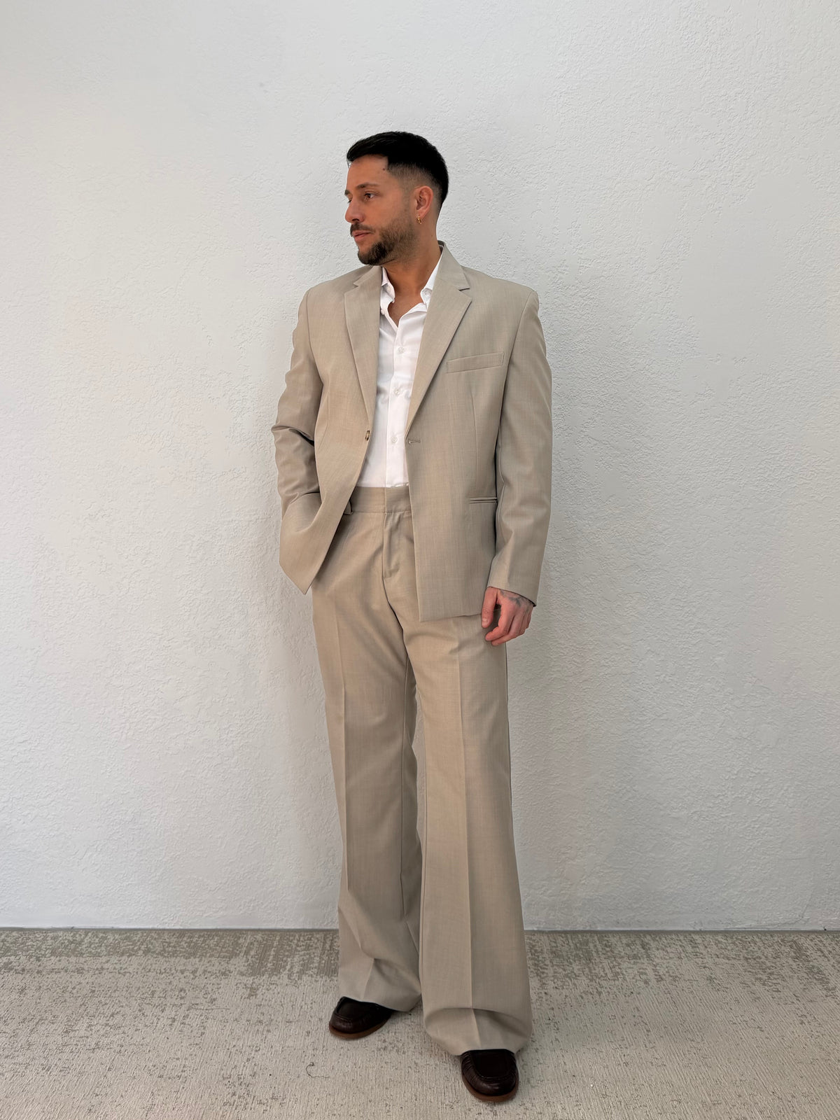 BLAZER DENZEL RELAXED MONOPETTO BEIGE