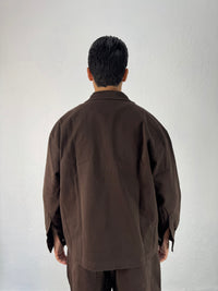 CAMICIONE IN JEANS OVER  MARRONE