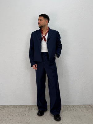 GIACCA DENZEL CROPPED BLU SCURO