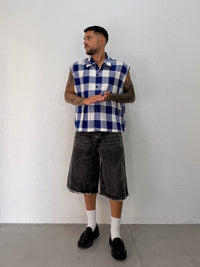 CAMICIA SMANICATO QUADRI OVER