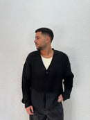 CARDIGAN DUE BOTTONI SPALMATO