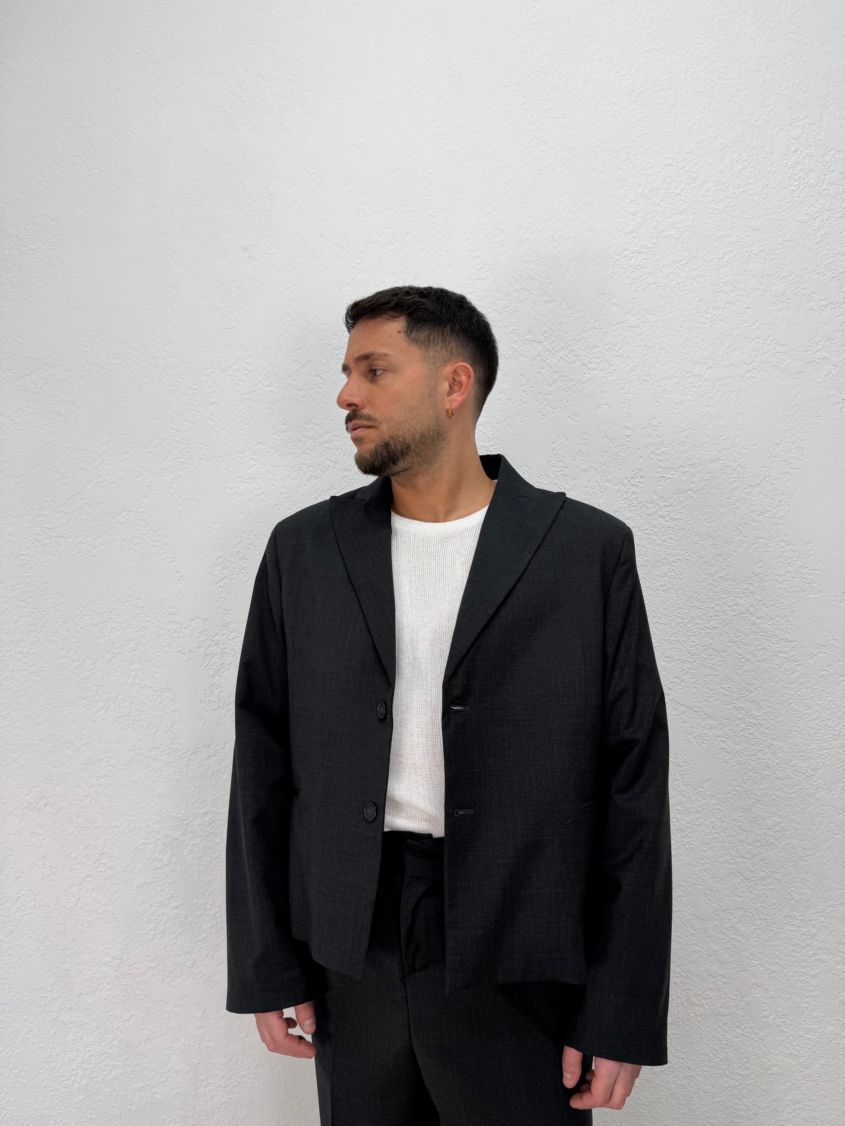 GIACCA DENZEL CROPPED GRIGIO SCURO