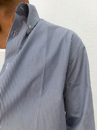 CAMICIA OVER STONDARA CON RICAMO VD RIGATA
