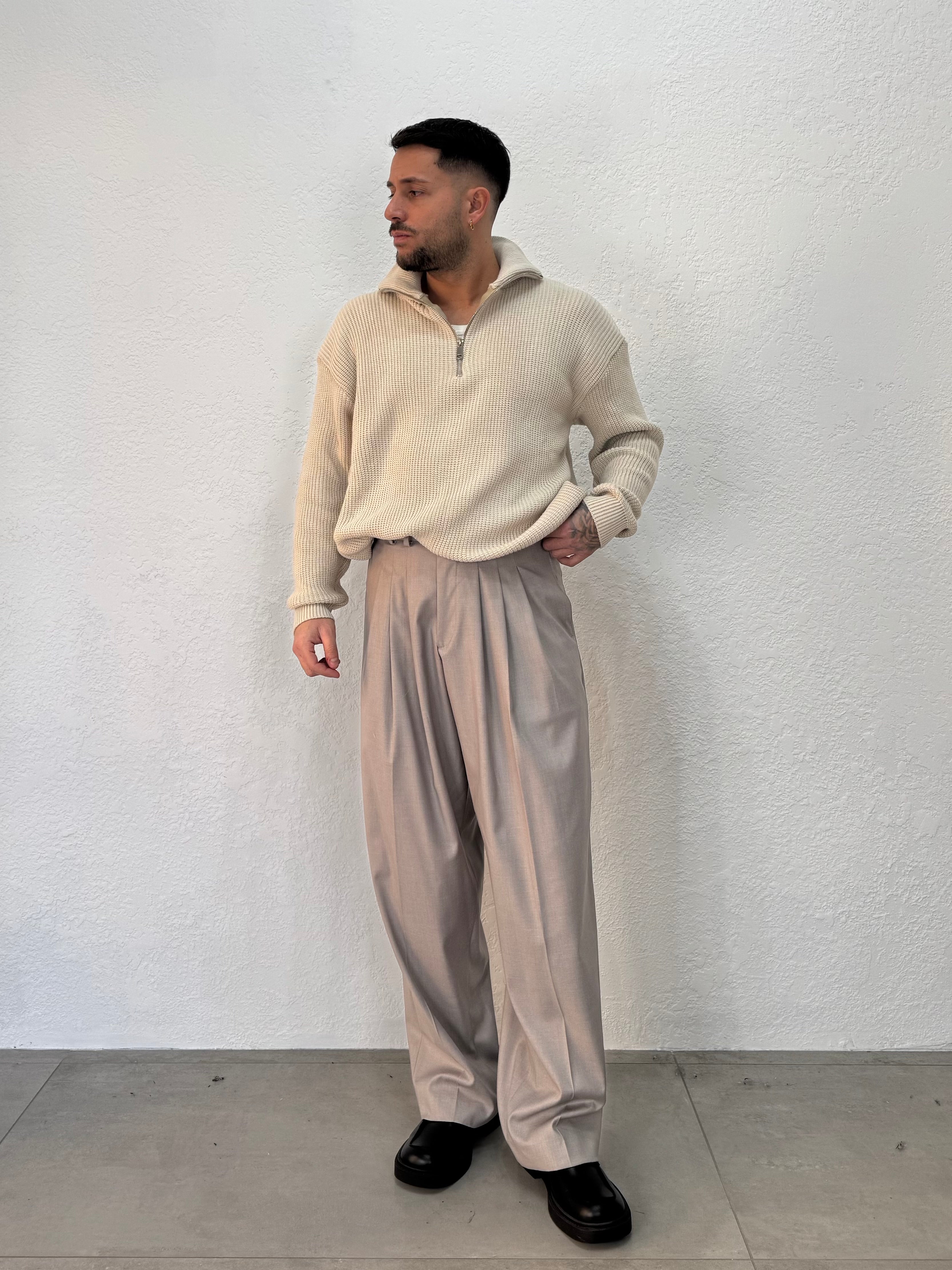 MAGLIONE OVER MEZZO COLLO CON ZIP