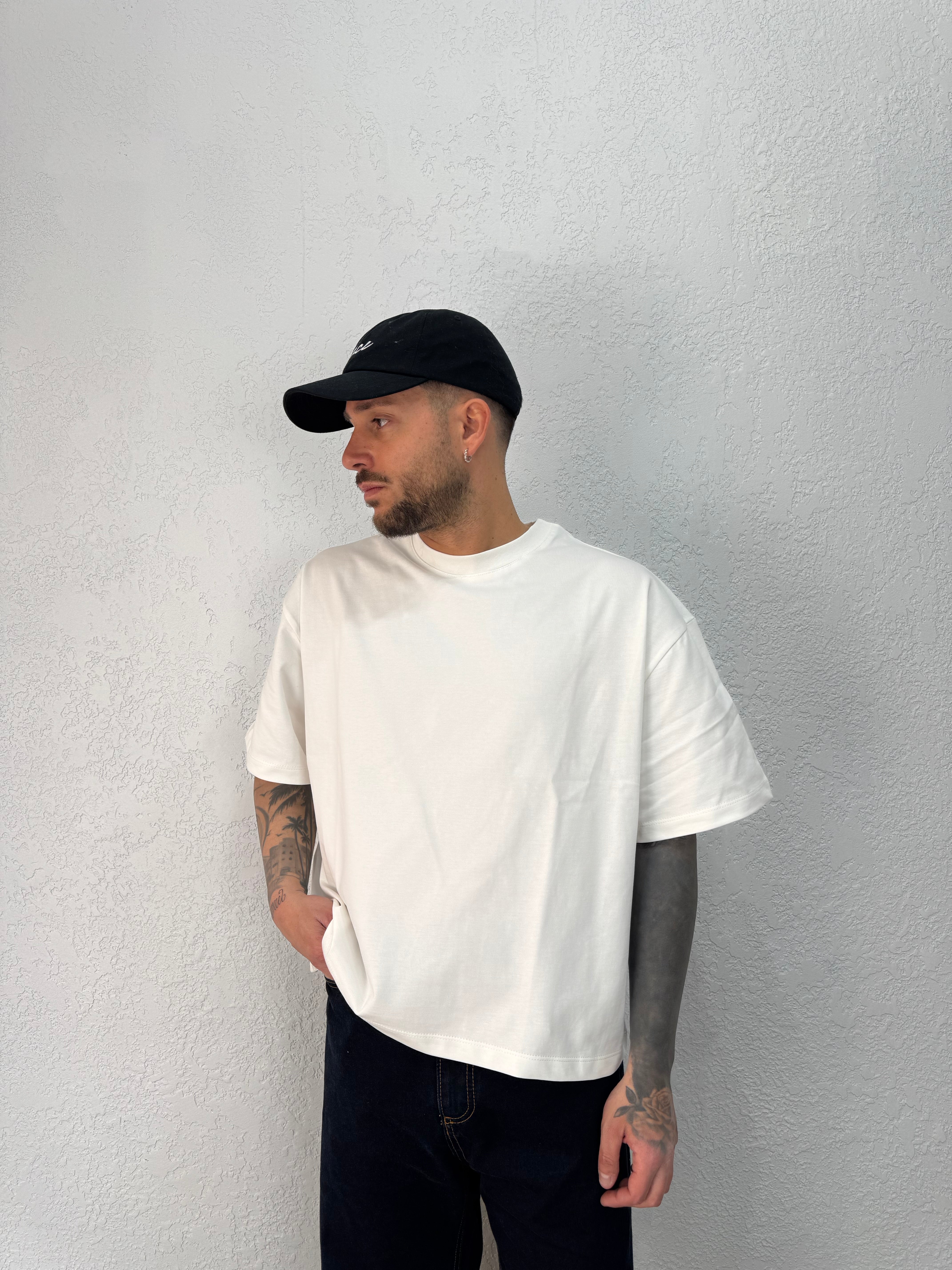 T-Shirt Boxy Quarzo Cotone Doppiato Premium