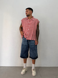 CAMICIA SMANICATO QUADRI OVER