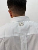 CAMICIA OVER STONDATA CON RICAMO VD TINTA UNITÀ
