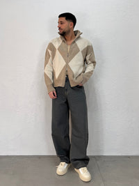 CARDIGAN FULL ZIP ROMBO