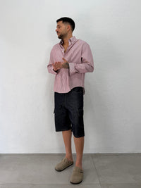 BERMUDA RAW DENIM CON TASCONI