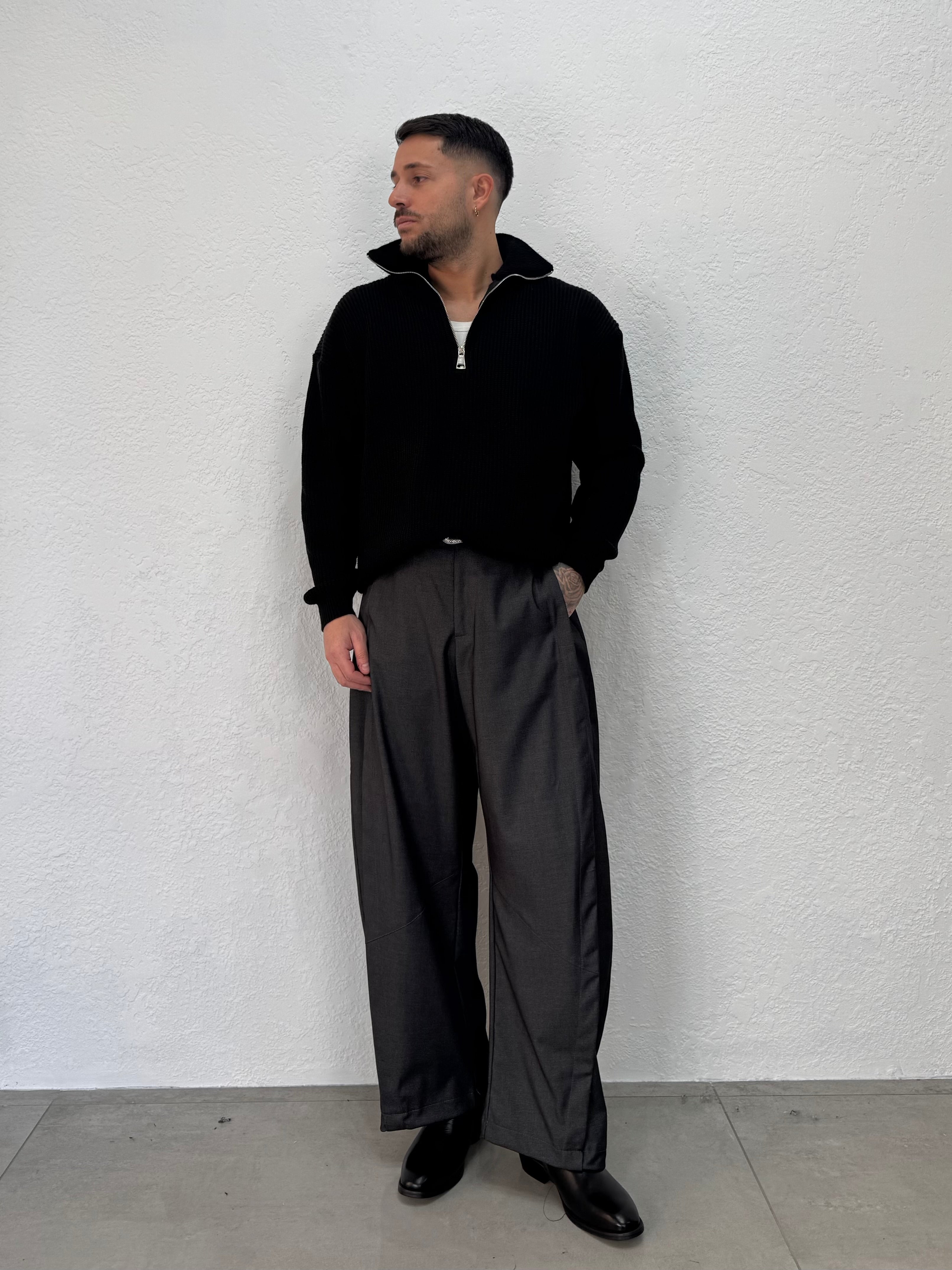 MAGLIONE OVER MEZZO COLLO CON ZIP