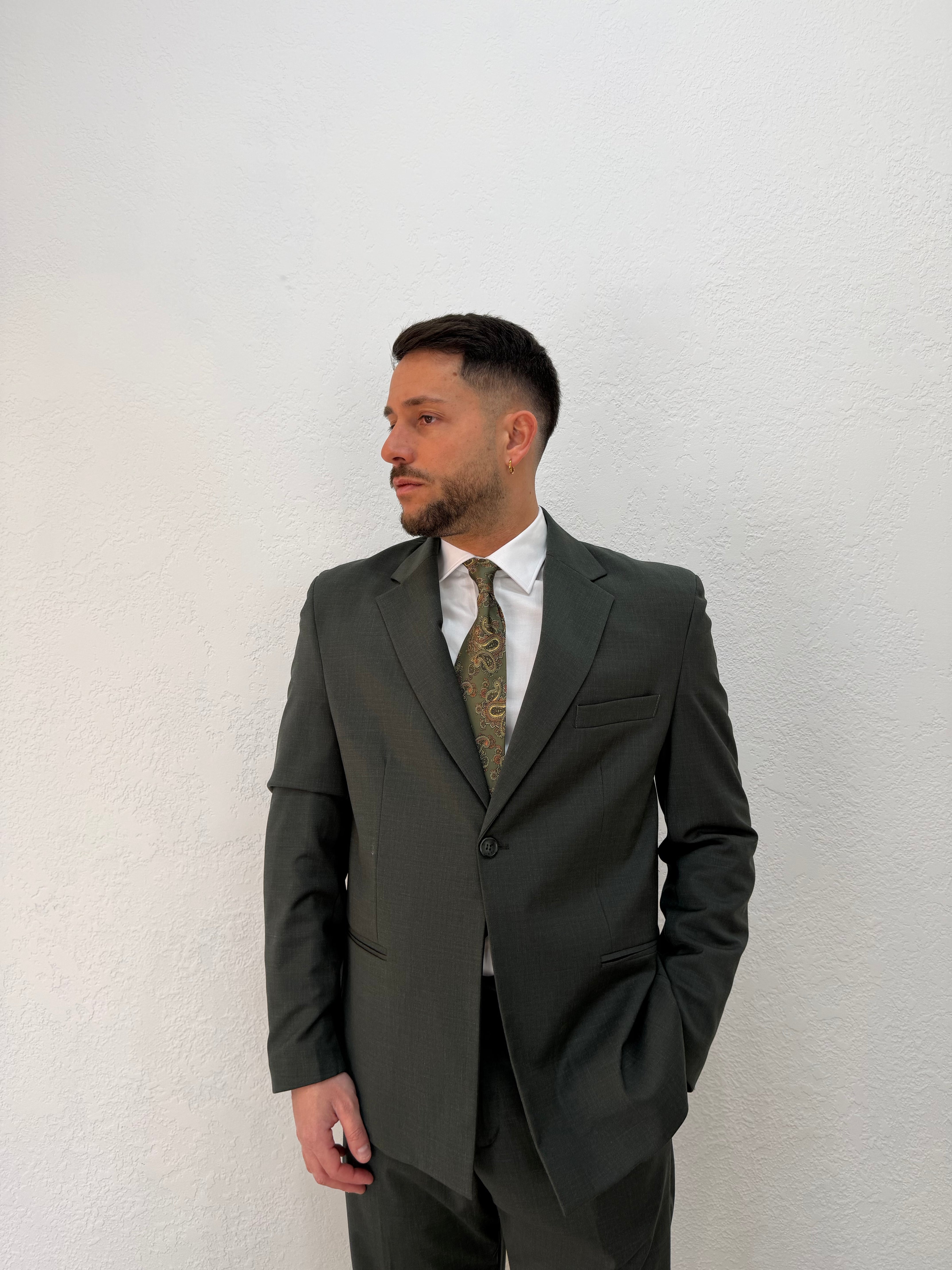BLAZER DENZEL RELAXED MONOPETTO VERDE BOSCO