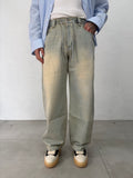 JEANS BAGGY SABBIATO CHIARO CON LACCIO