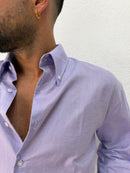 CAMICIA STONDATA OVER CON RICAMO VD GLICINE