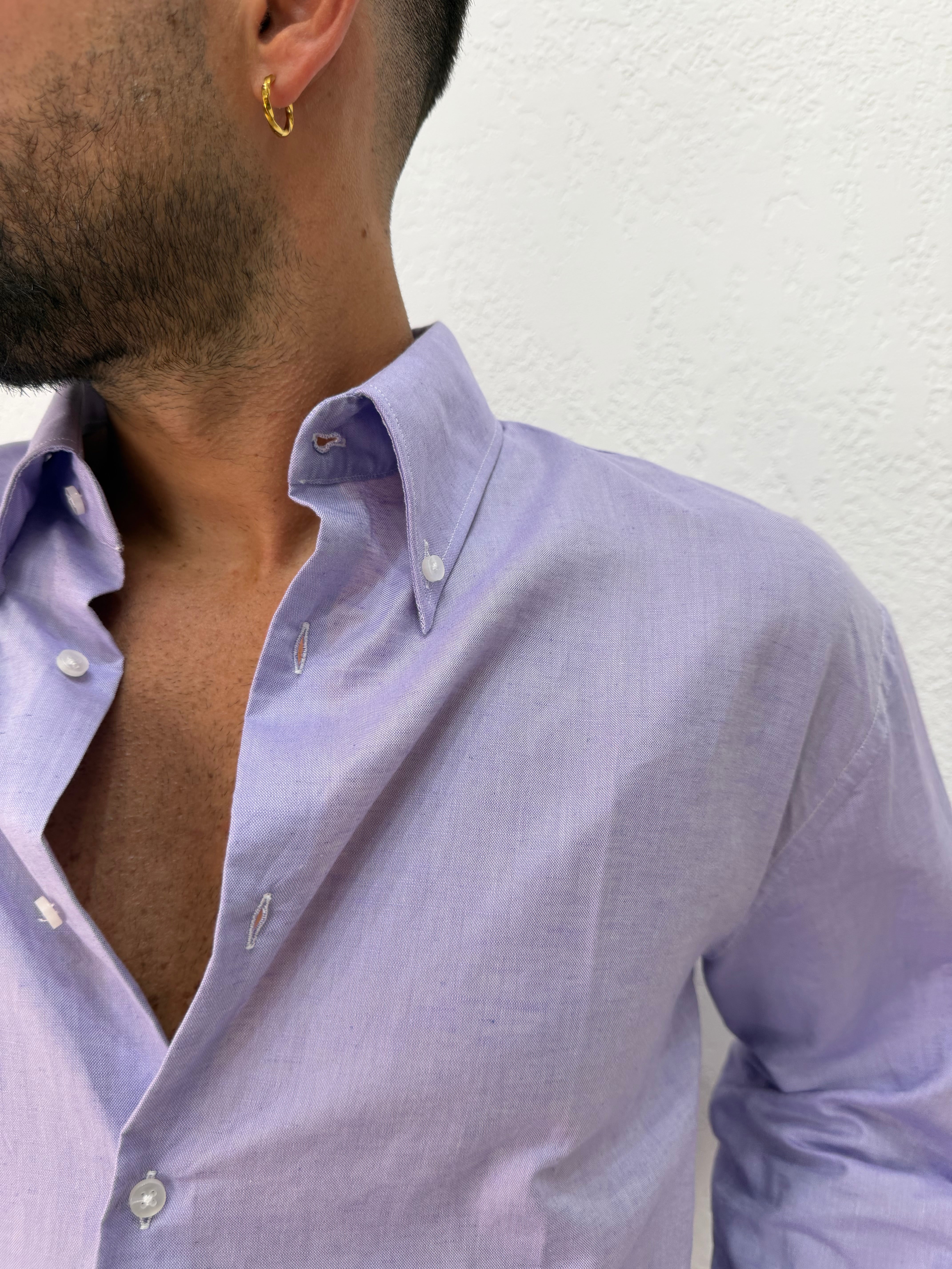 CAMICIA STONDATA OVER CON RICAMO VD GLICINE
