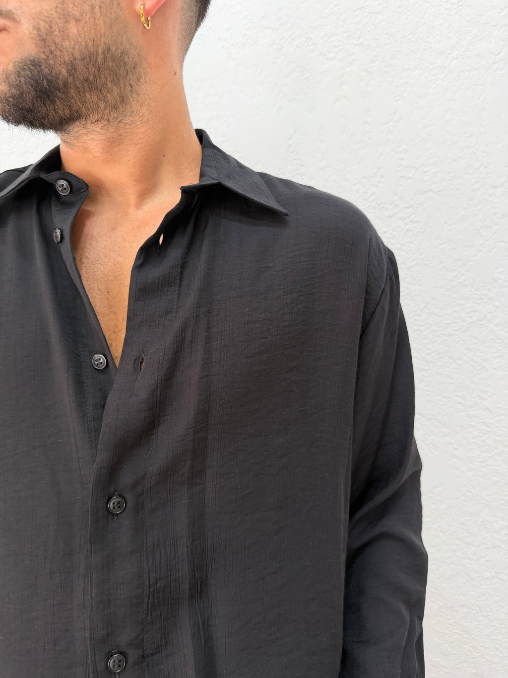 CAMICIA OVER EFFETTO STROPICCIATO