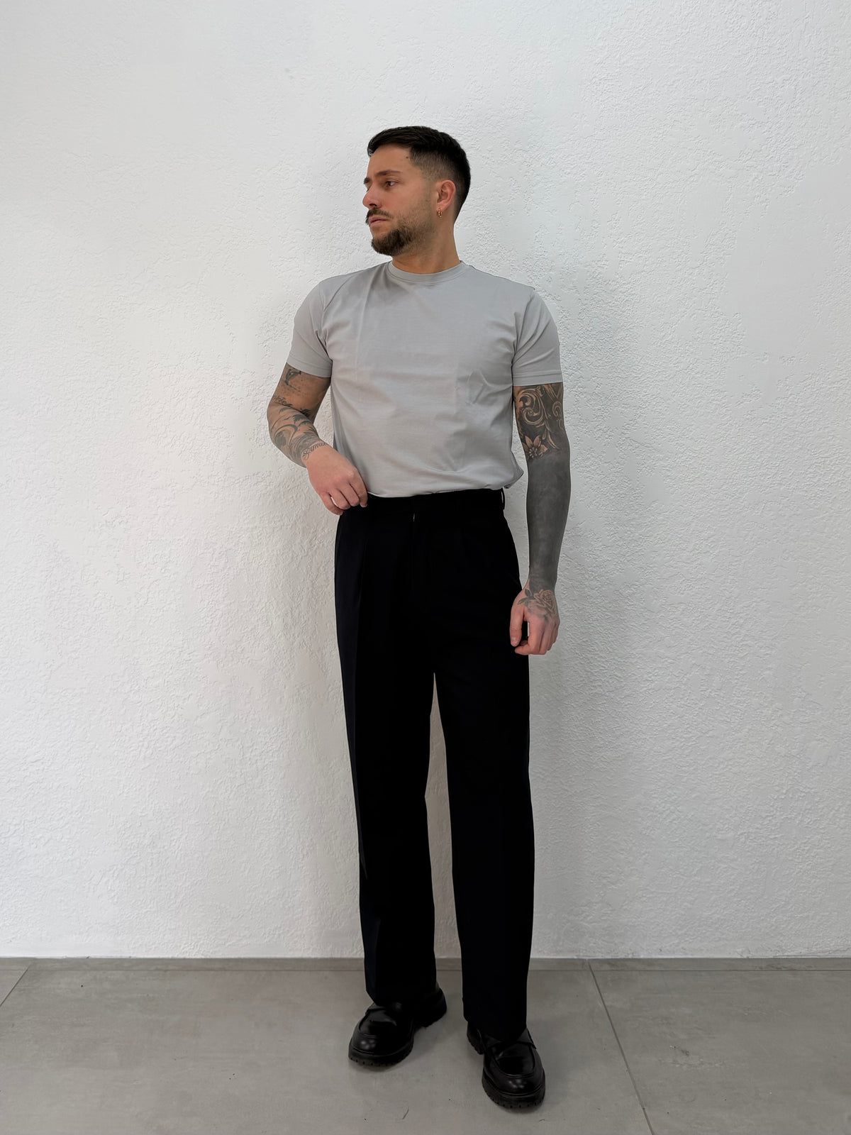 T-SHIRT IN COTONE ELASTICO DOPPIO RITORTO