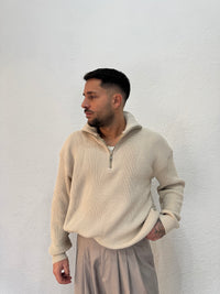 MAGLIONE OVER MEZZO COLLO CON ZIP
