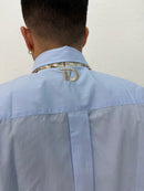 CAMICIA OVER STONDATA CON RICAMO VD TINTA UNITÀ