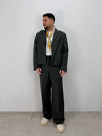 GIACCA DENZEL CROPPED VERDE SCURO