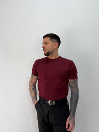 T-SHIRT IN COTONE ELASTICO DOPPIO RITORTO