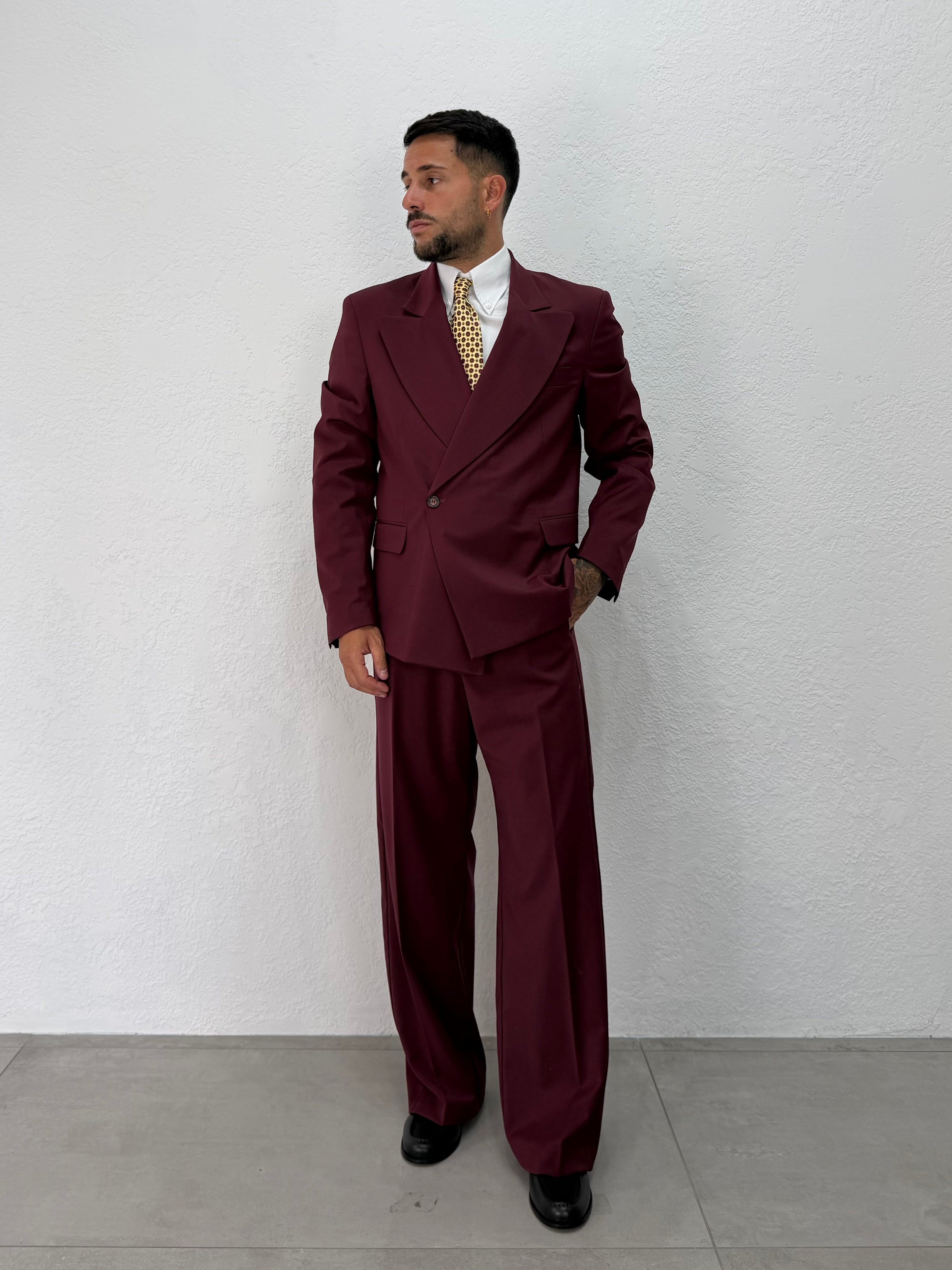 GIACCA DENZEL DOPPIOPETTO BORDEAUX