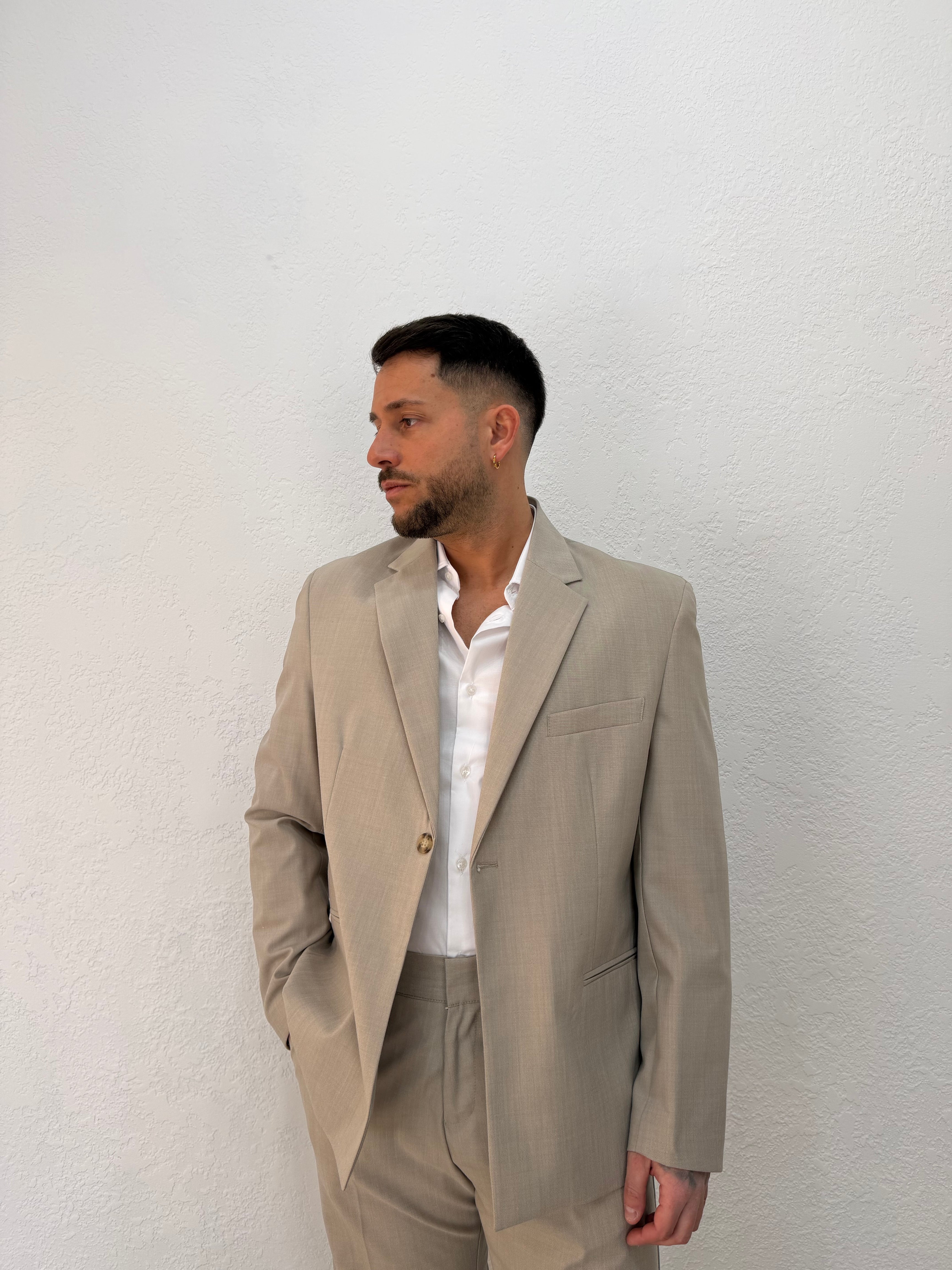 BLAZER DENZEL RELAXED MONOPETTO BEIGE