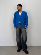 CARDIGAN BLU ROYAL CON TRAMA