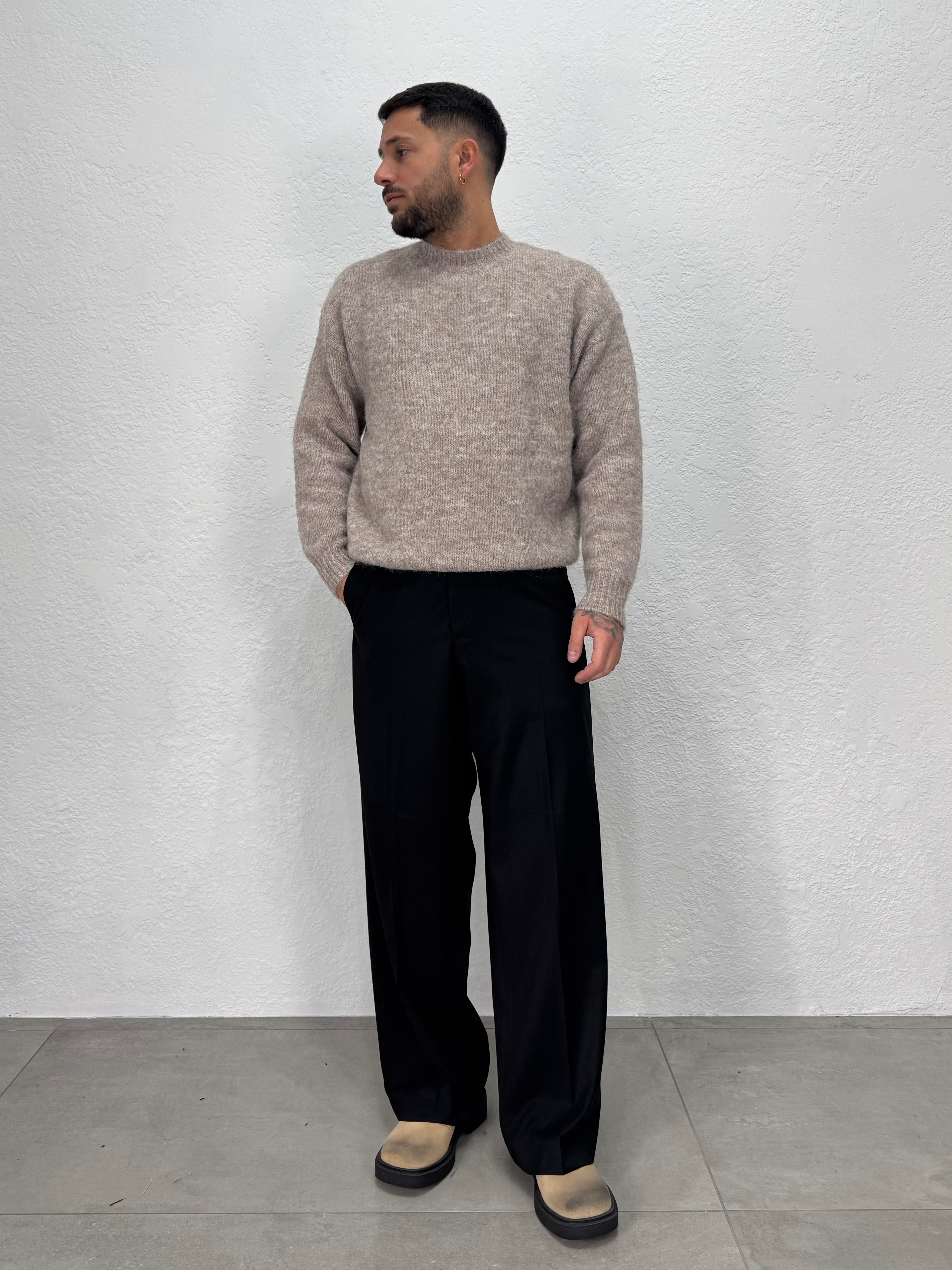 MAGLIONE GIROCOLLO SPAZZOLATO