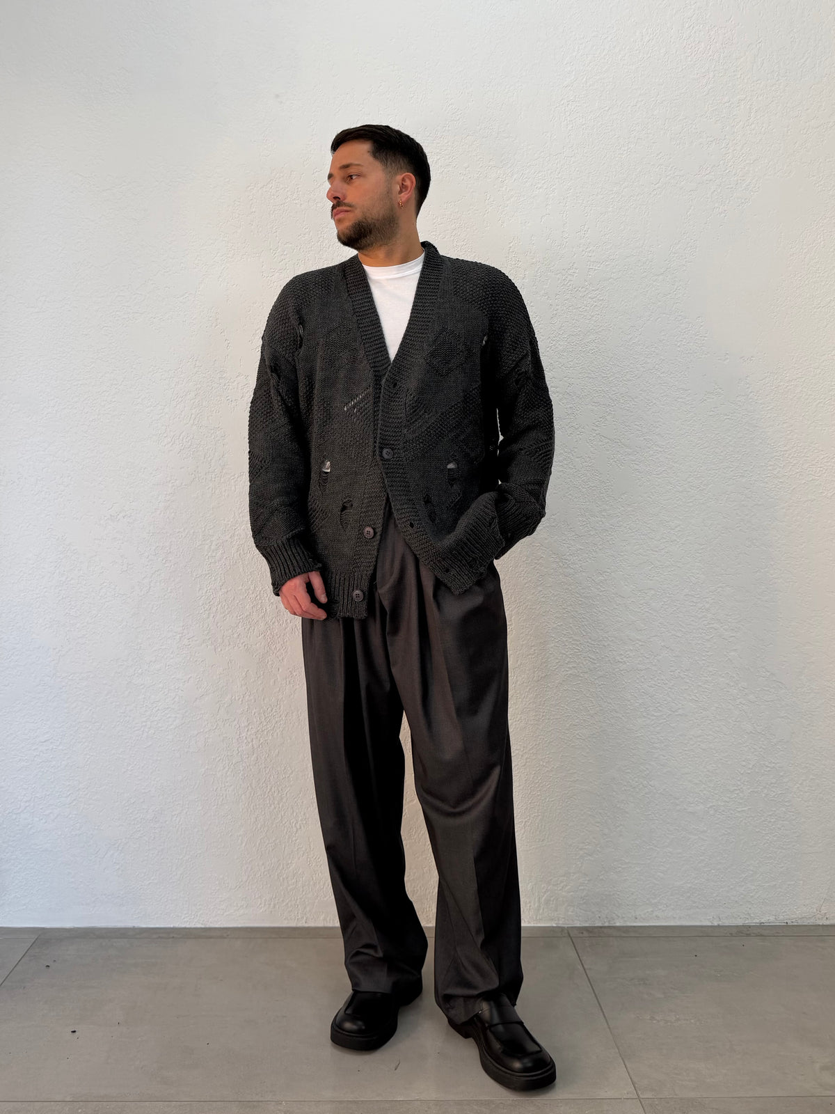 CARDIGAN OVER CON ROTTURE