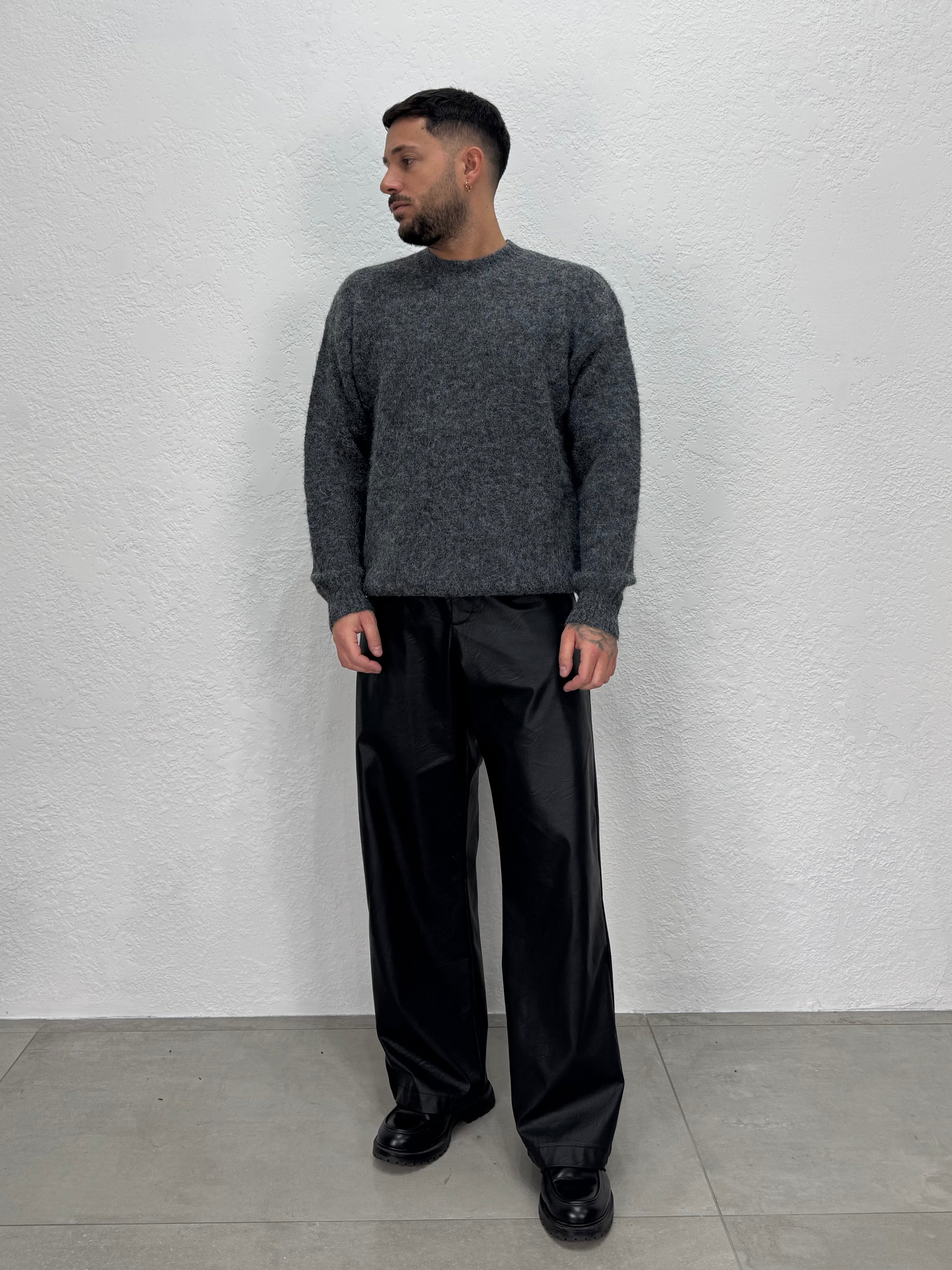 MAGLIONE GIROCOLLO SPAZZOLATO