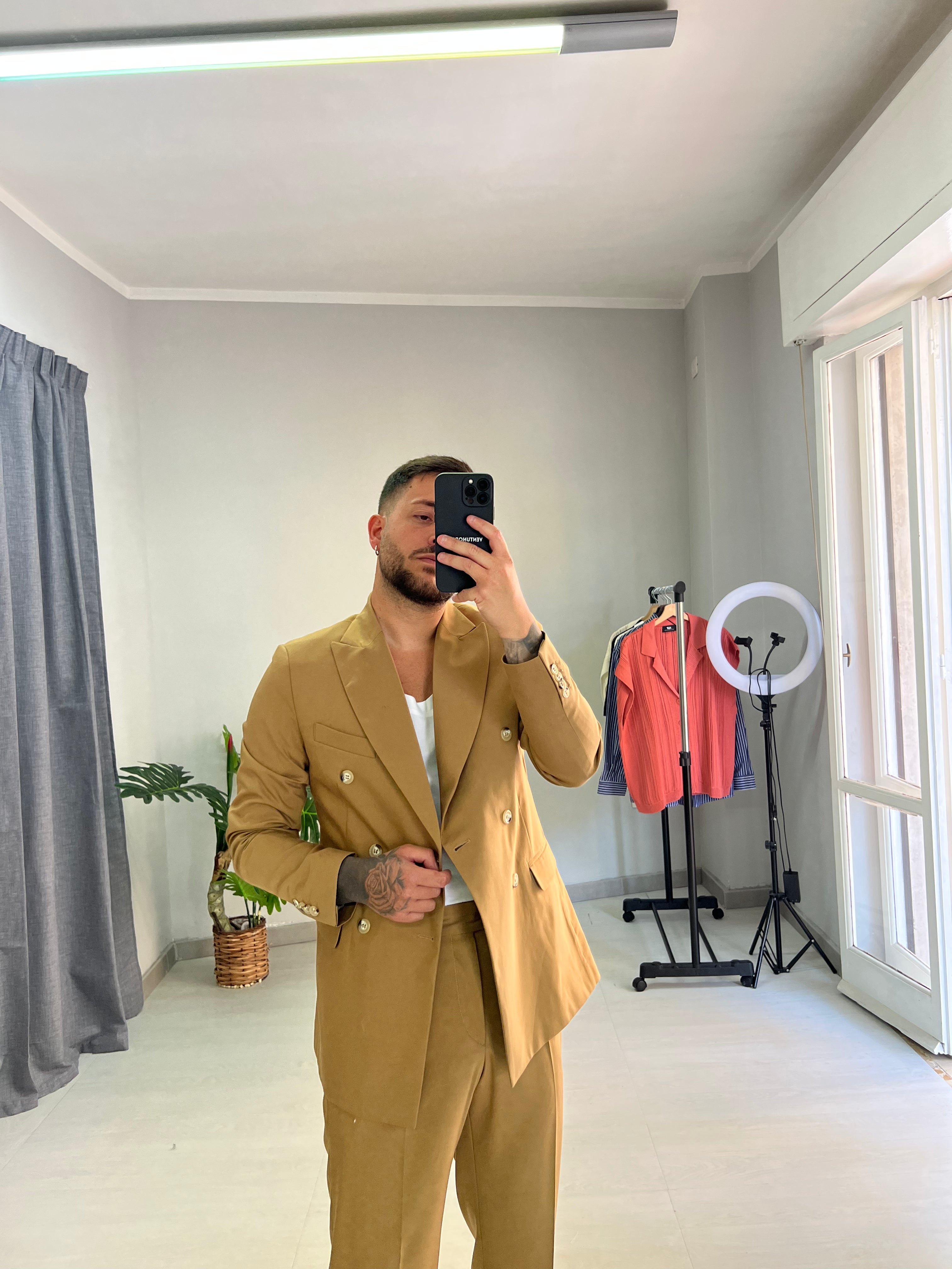 Giacca Doppiopetto Camel