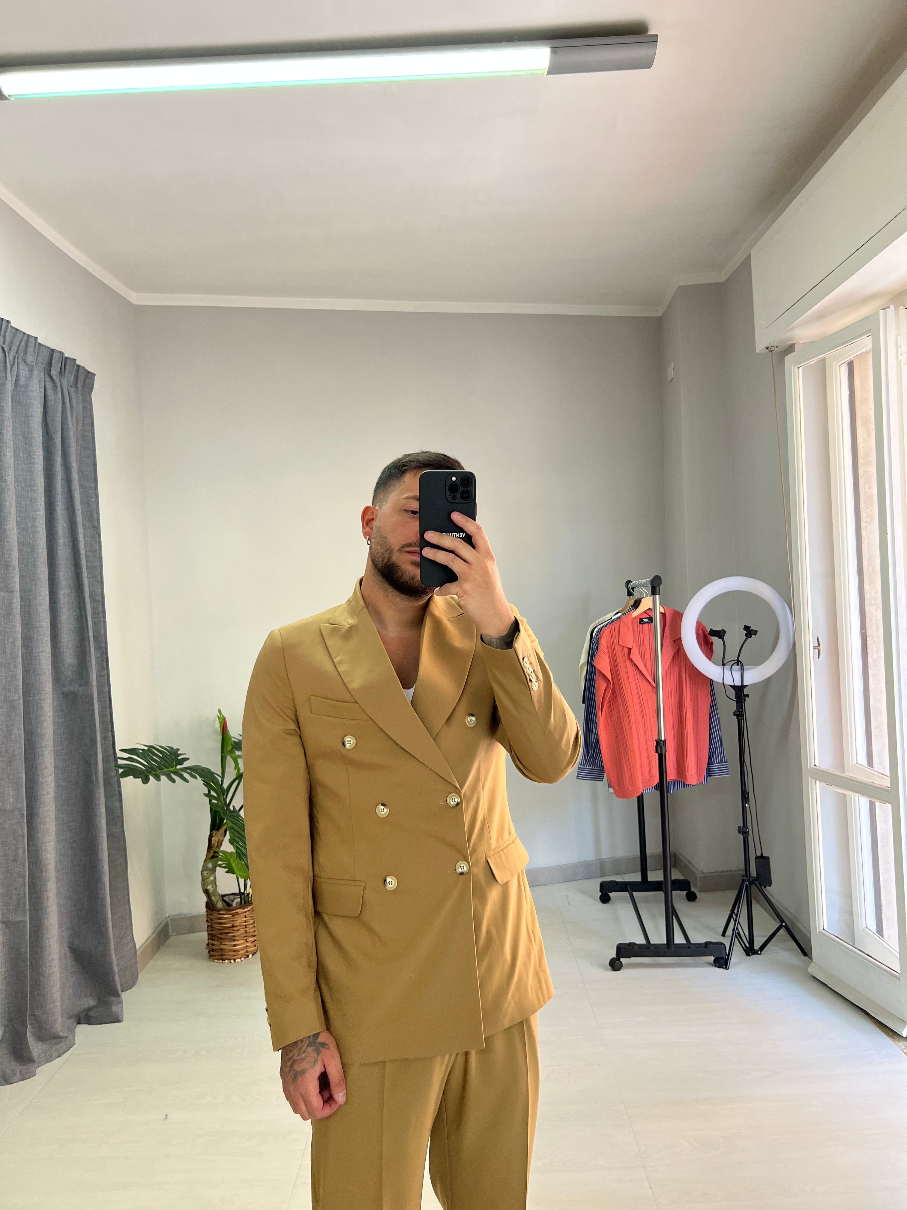 Giacca Doppiopetto Camel